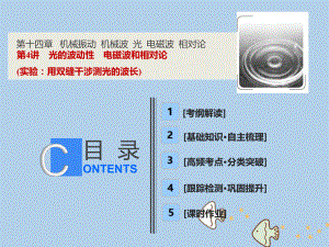 物理第十四章 機械振動 機械波 光 電磁波 相對論 第4講 光的波動性 電磁波和相對論（實驗：用雙縫干涉測光的波長） 新人教版