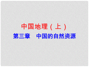 廣東省中考地理總復習 中國地理（上）第三章 中國的自然資源課件