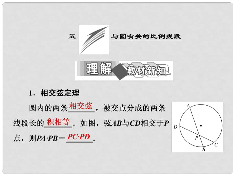 高中數(shù)學 第二講 五 與圓有關的比例線段課件 新人教A版選修41_第1頁