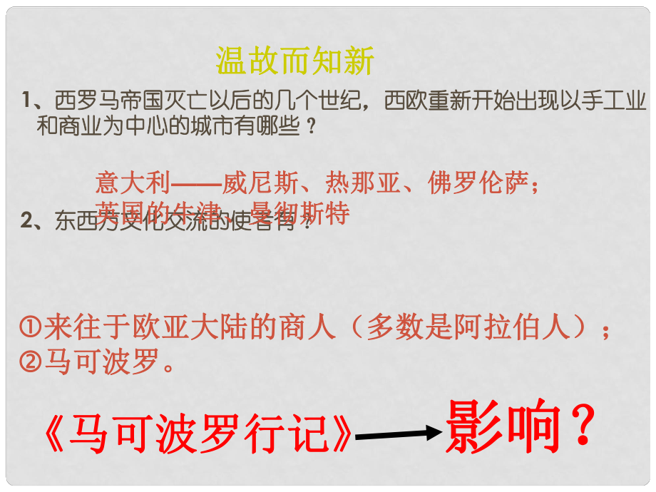 安徽省太和縣北城中學九年級歷史上冊 第10課 資本主義時代的曙光課件 新人教版_第1頁