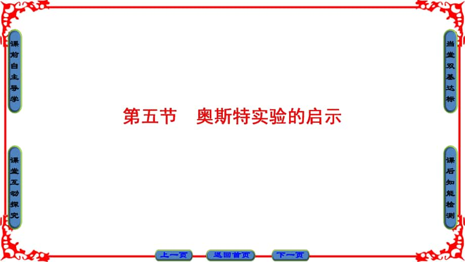 高中物理 第1章 電與磁 第5節(jié) 奧斯特實驗的啟示課件 粵教版選修11_第1頁