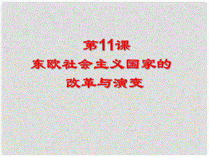 水滴系列九年級(jí)歷史下冊(cè) 第11課《東歐社會(huì)主義國(guó)家的改革與演變》課件3 新人教版