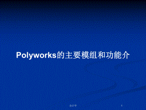 Polyworks的主要模组和功能介