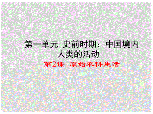 七年級(jí)歷史上冊(cè) 第一單元 第2課 原始農(nóng)耕生活課件 新人教版