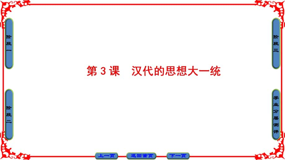 高中歷史 第1單元 中國(guó)古代的思想和科技 第3課 漢代的思想大一統(tǒng)課件 岳麓版必修3_第1頁(yè)