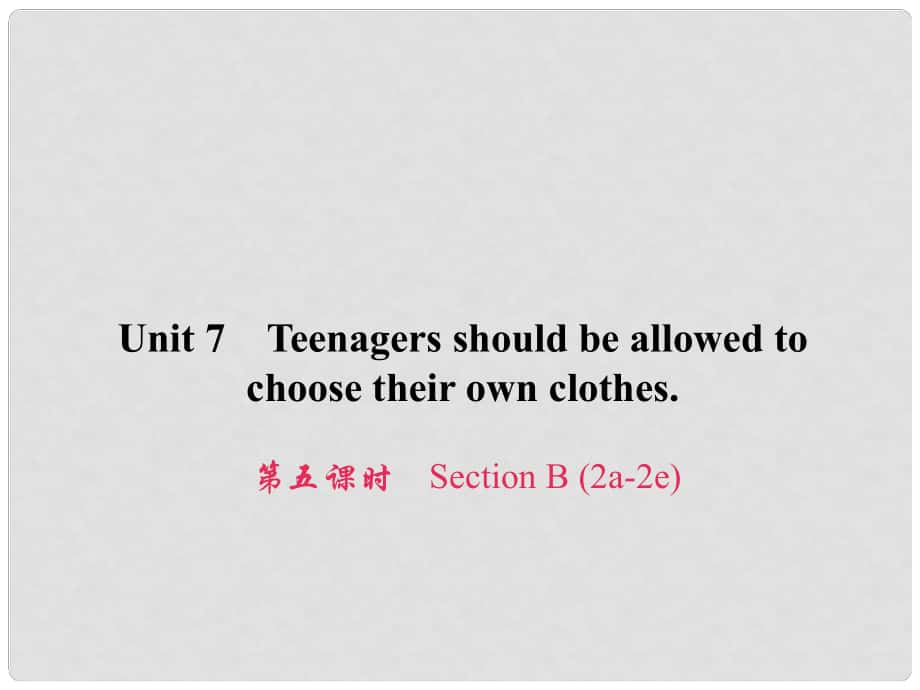 原九年级英语全册 Unit 7 Teenagers should be allowed to choose their own clothes（第5课时）Section B（2a2e）习题课件 （新版）人教新目标版_第1页