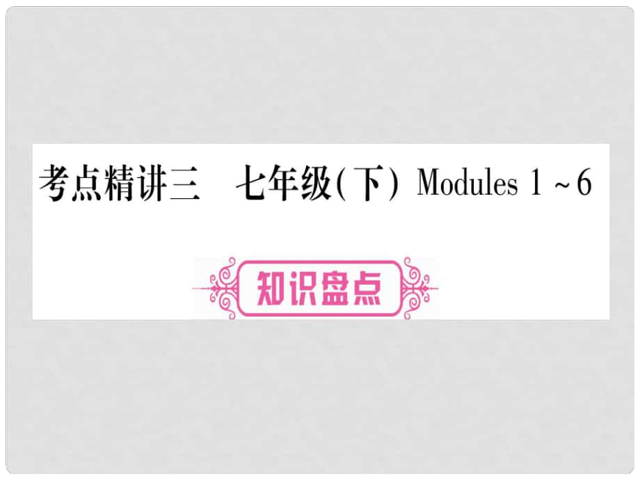 中考英语 第一篇 教材系统复习 考点精讲3 七下 Modules 16课件 外研版_第1页