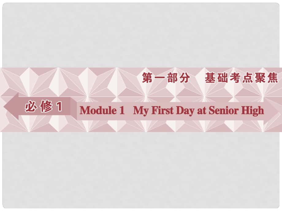 優(yōu)化方案高考英語總復習 第一部分 基礎(chǔ)考點聚焦 Module1 My First Day at Senior High課件 外研版必修1_第1頁