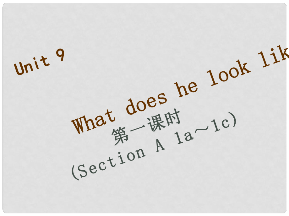 七年級(jí)英語(yǔ)下冊(cè) Unit 9 What does he look like（第1課時(shí)）Section A（1a1c）習(xí)題課件 （新版）人教新目標(biāo)版_第1頁(yè)