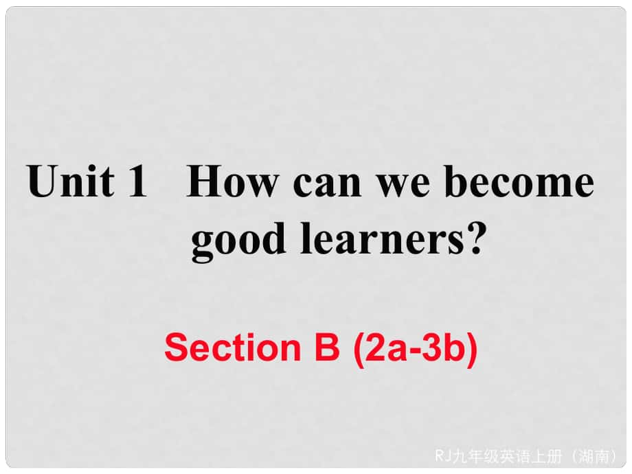 九年級(jí)英語全冊(cè) Unit 1 How can we become good learners Section B（2a3b）作業(yè)課件 （新版）人教新目標(biāo)版_第1頁