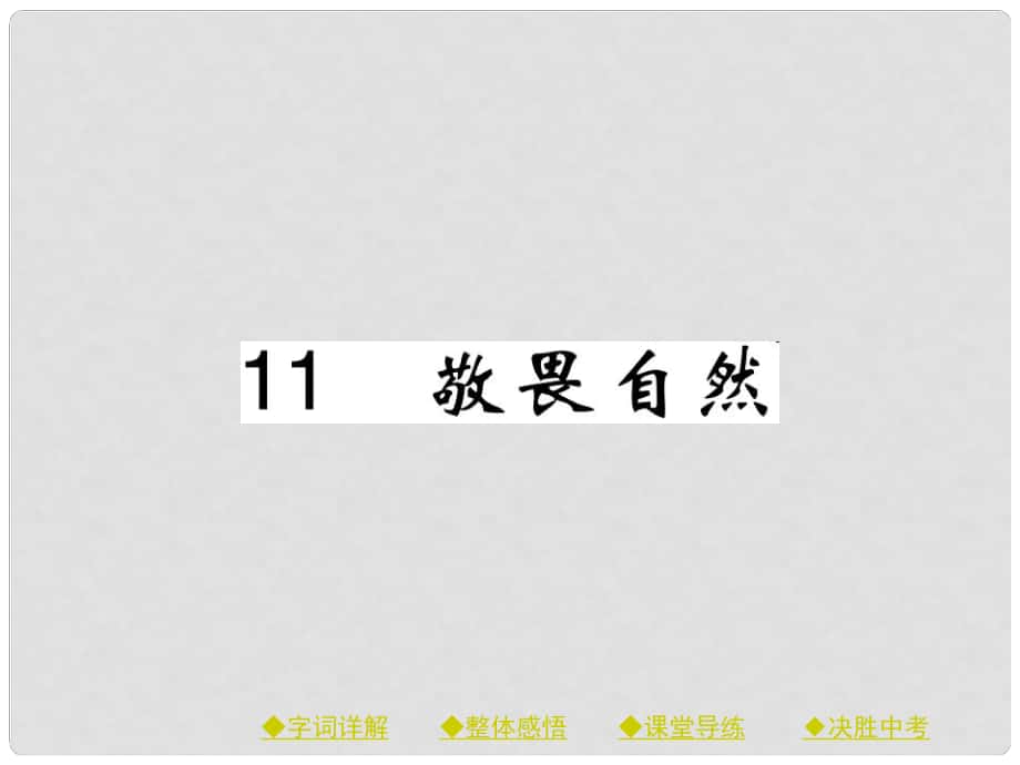 八年级语文下册 第三单元 11 敬畏自然课件 （新版）新人教版_第1页