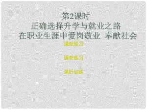 九年級政治全冊 第四單元 立志成才報效祖國 4.3 創(chuàng)造美好的未來（第2課時）課件 粵教版