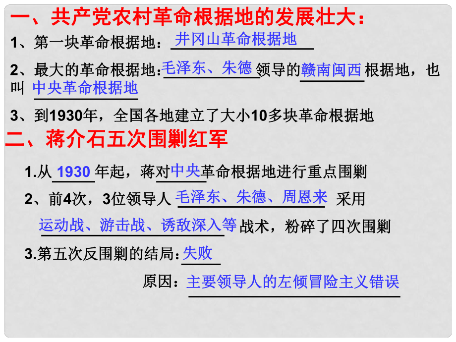 八年級歷史上冊 第四單元 新民主主義革命的展開 第17課 二萬五千里長征課件3 冀教版_第1頁