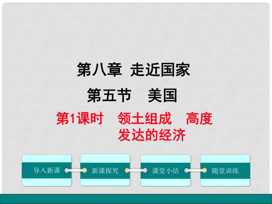 七年級(jí)地理下冊(cè) 第8章 第五節(jié) 美國(guó)（第1課時(shí) 領(lǐng)土組成 高度發(fā)達(dá)的經(jīng)濟(jì)）課件 （新版）湘教版_第1頁(yè)