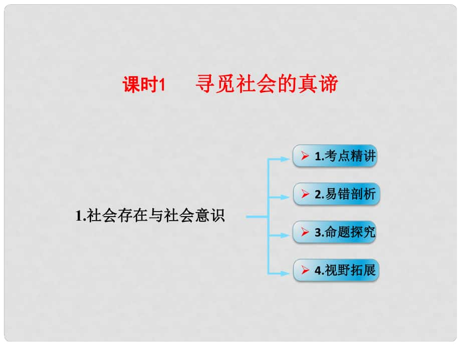 高考政治一輪復(fù)習(xí) 考點(diǎn)專題 模塊4 單元16 課時(shí)1 尋覓社會(huì)的真諦 考點(diǎn)一 社會(huì)存在與社會(huì)意識(shí)課件_第1頁