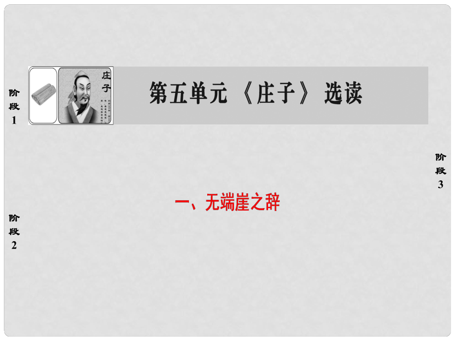 高中語文 第5單元《莊子》選讀一 無端崖之辭課件 新人教版選修《先秦諸子選讀》_第1頁