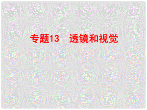 浙江省中考科學(xué)復(fù)習(xí) 第二部分 物質(zhì)科學(xué)（一）專題13 透鏡和視覺(jué)課件