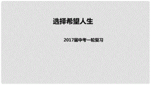 中考政治一輪復(fù)習(xí) 選擇希望人生課件 新人教版