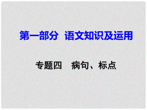 重慶市中考語文試題研究 第一部分 語文知識(shí)及運(yùn)用 專題四 病句、標(biāo)點(diǎn)課件