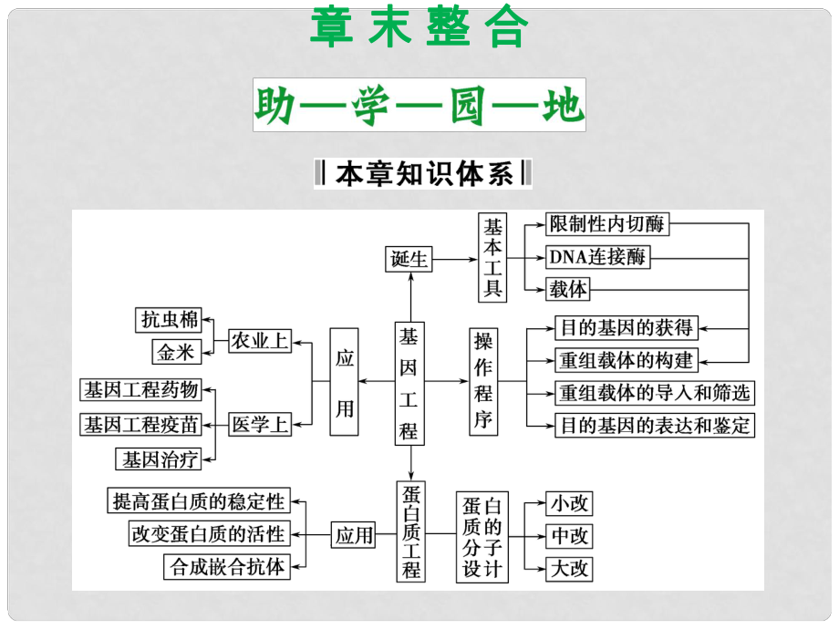 高中生物 第一單元 生物技術(shù)與生物工程 第一章 基因工程和蛋白質(zhì)工程章末整合課件 中圖版選修3_第1頁