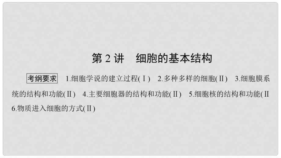 高考生物大二轮专题复习 专题一 细胞的分子组成和结构基础 1.2 细胞的基本结构课件_第1页