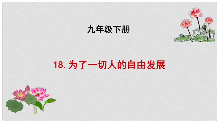 吉林省長市九年級語文下冊 18 為了一切人的自由發(fā)展課件 長版_第1頁