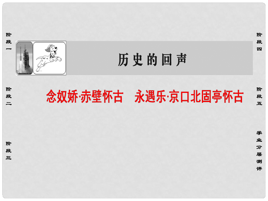 高中語(yǔ)文 第三專題 歷史的回聲 11 念奴嬌 赤壁懷古 永遇樂(lè) 京口北固亭懷古課件 蘇教版必修2_第1頁(yè)