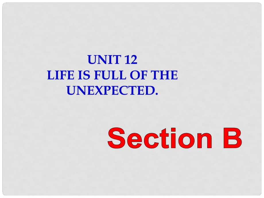 九年級(jí)英語(yǔ)全冊(cè) Unit 12 Life is full of the unexpected Section B（1a2e）課件 （新版）人教新目標(biāo)版_第1頁(yè)