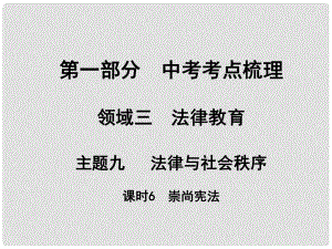 湖南省中考政治 考點(diǎn)梳理 領(lǐng)域三 法律教育 主題九 法律與社會(huì)秩序 課時(shí)6 崇尚憲法課件1