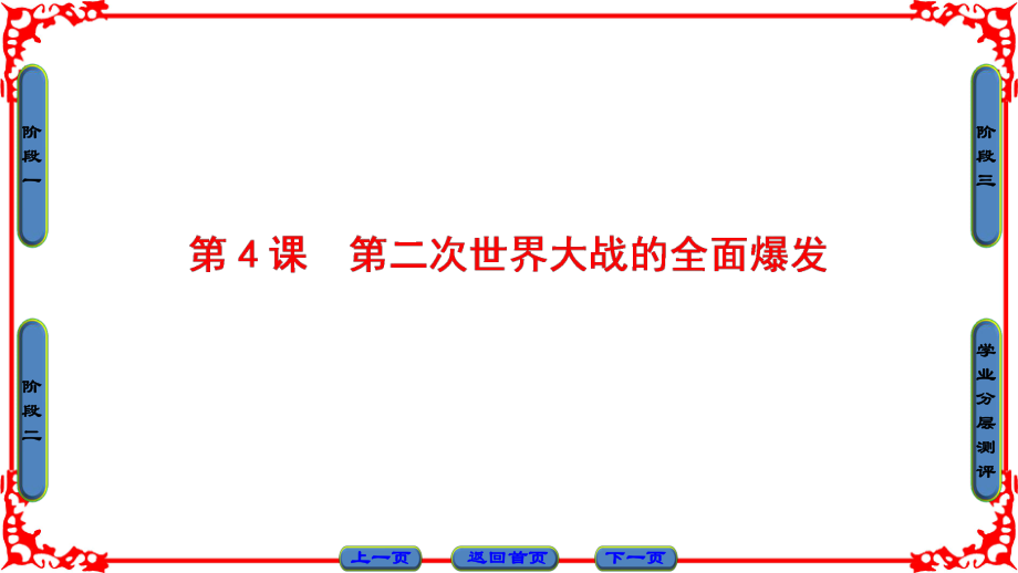 高中歷史 第3單元 第二次世界大戰(zhàn) 第4課 第二次世界大戰(zhàn)的全面爆發(fā)課件 新人教版選修3_第1頁