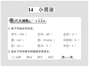 貴州省遵義市九年級(jí)語(yǔ)文下冊(cè) 第四單元 第14課 小男孩習(xí)題課件 語(yǔ)文版