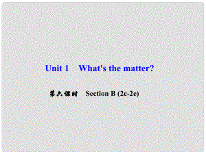 八年級(jí)英語下冊(cè) Unit 1 What's the matter（第6課時(shí)）Section B(2c2e)課件 （新版）人教新目標(biāo)版