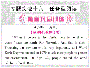 中考英語總復習 第二輪 中考專題突破 專題突破16 任務型閱讀課件 人教新目標版