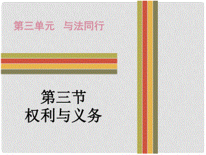 廣東省中考政治 第三單元 第三節(jié) 權(quán)利與義務(wù)課件 粵教版