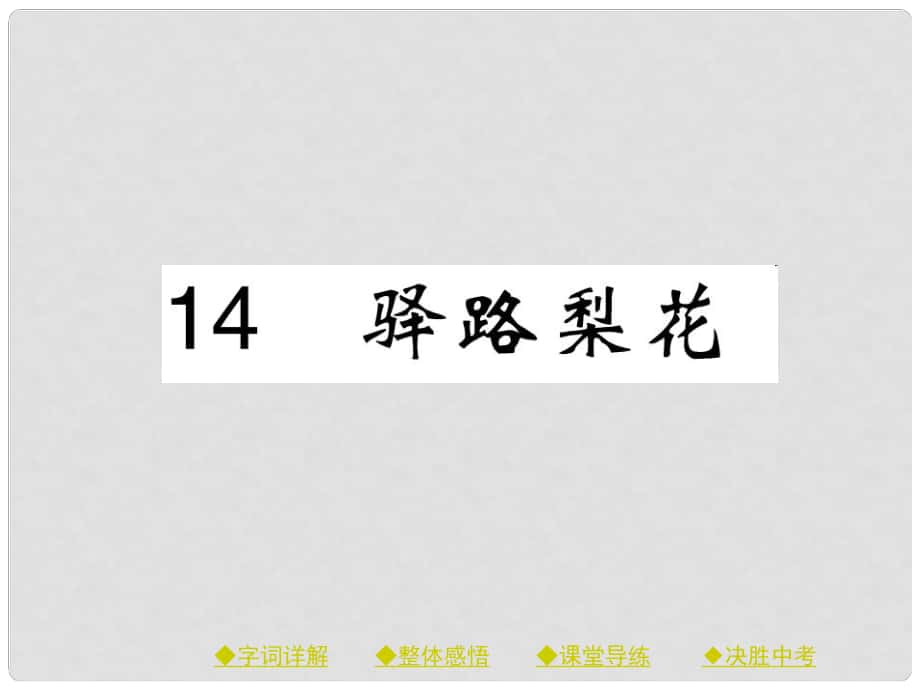 七年級(jí)語(yǔ)文下冊(cè) 第四單元 14 驛路梨花課件 新人教版1_第1頁(yè)