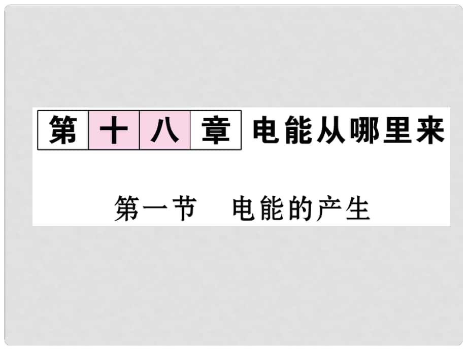 九年級物理全冊 18 電能從哪里來 第1節(jié) 電能的產生課件 （新版）滬科版_第1頁