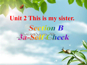 七年級英語上冊 Unit 2 This is my sister（第6課時）Section B（3aSelf check）課件 （新版）人教新目標(biāo)版