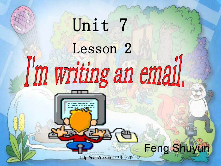 四年級(jí)英語(yǔ)上冊(cè) Unit 7 Lesson 2 I’m writing an email課件 魯科版_第1頁(yè)