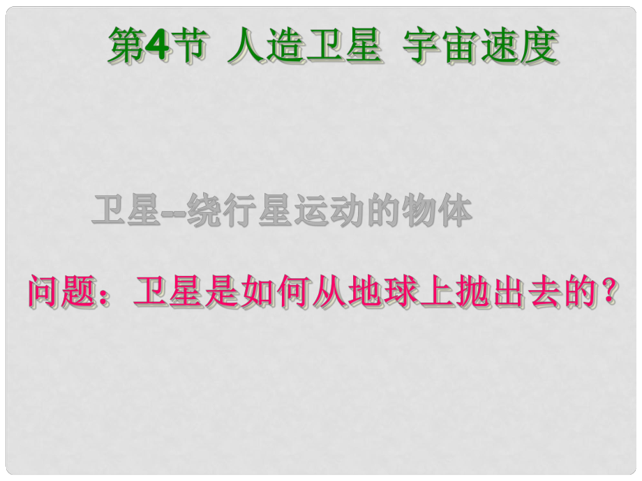 高中物理 第三章 萬有引力定律 4 人造衛(wèi)星 宇宙速度課件 教科版必修2_第1頁