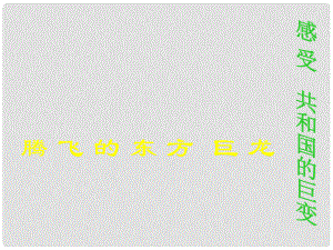 山東省肥城市九年級政治全冊 第二單元 五星紅旗我為你驕傲 第3課 騰飛的東方巨龍 第1框 感受共和國的巨變課件 魯教版