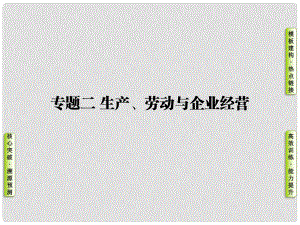 高三政治二轮复习 第一篇 专题知识整合 专题二 生产、劳动与企业经营课件