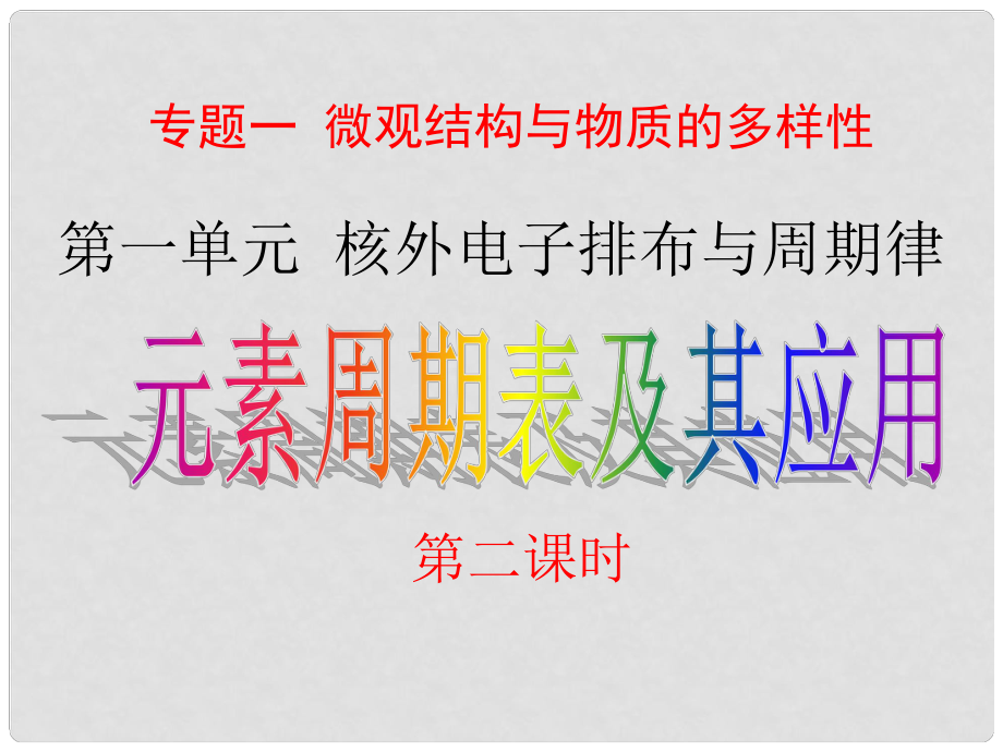 浙江省蒼南縣高中化學(xué) 課題3 元素周期表及其應(yīng)用（第2課時(shí)）課件 蘇教版必修2_第1頁(yè)