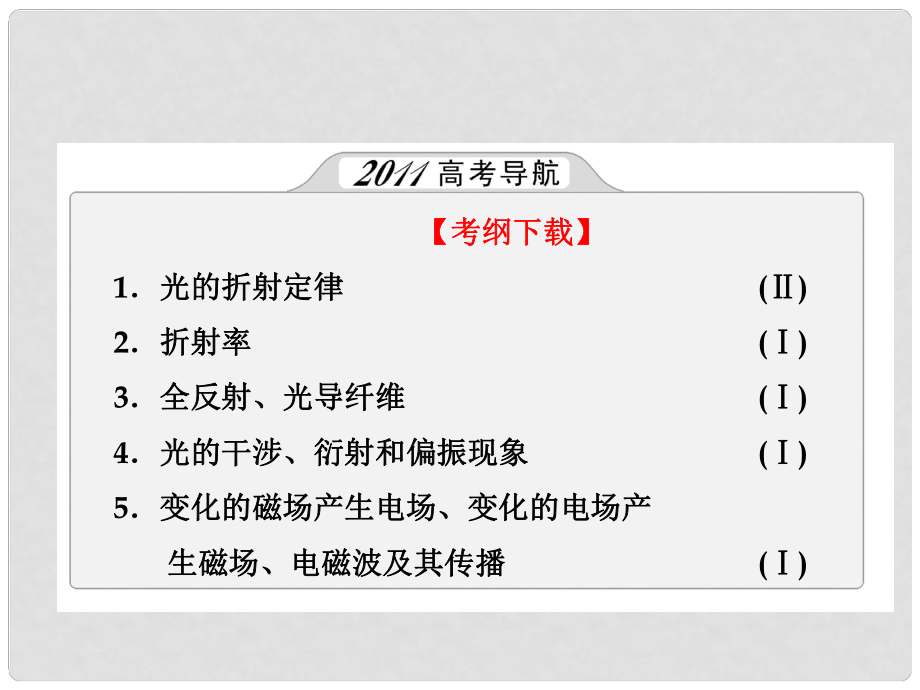 高考物理三輪復(fù)習(xí) 光的折射、全反射課件_第1頁(yè)