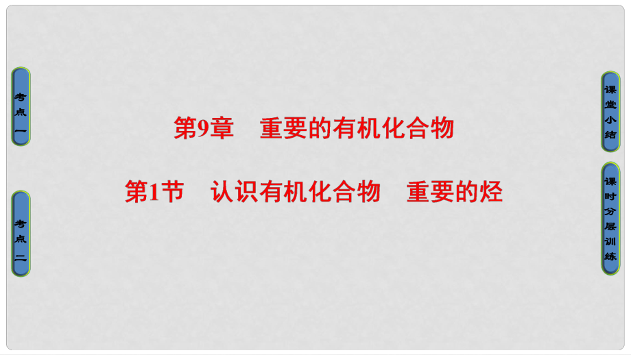 高考化學一輪總復習 第9章 重要的有機化合物 第1節(jié)認識有機化合物 重要的烴課件 魯科版_第1頁