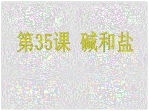 浙江省中考科學(xué) 第35課 堿和鹽復(fù)習(xí)課件