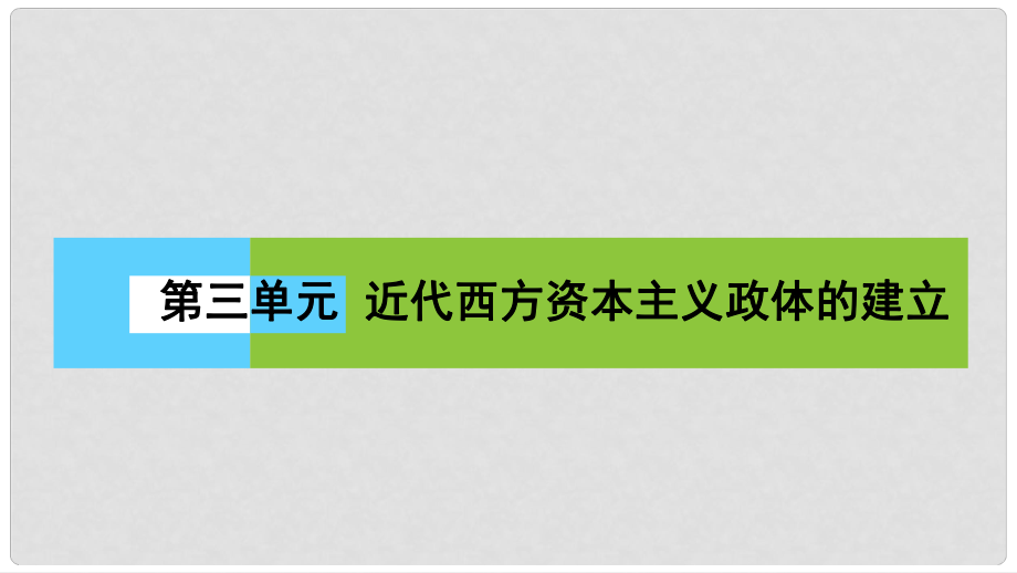 高中历史 第三单元 近代西方资本主义政体的建立单元复习与测评课件 岳麓版必修1_第1页