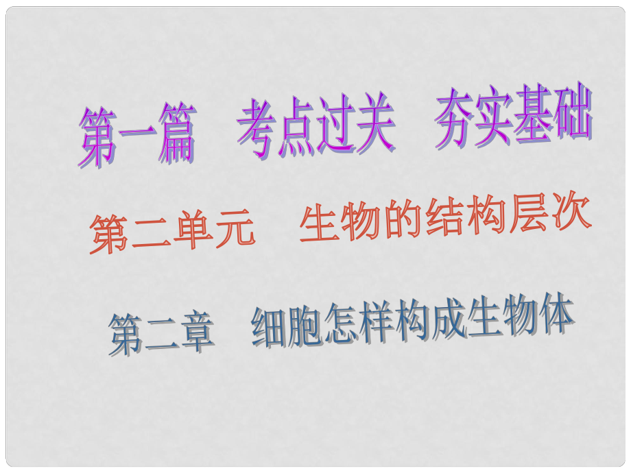 廣東省深圳市中考生物總復(fù)習(xí) 第二單元 第二章 細(xì)胞怎樣構(gòu)成生物體課件_第1頁(yè)