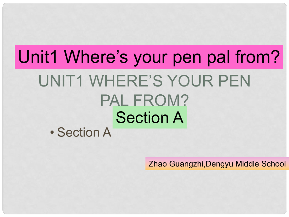 七年級英語下冊 Unit1 Where’s your pen pal from課件2 人教新目標(biāo)版_第1頁