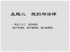 江西省中考政治 教材知識復習 主題二 規(guī)則與法律 考點22 經(jīng)濟權(quán)利課件