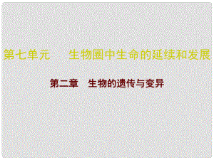 廣東省中考生物總復(fù)習(xí) 第七單元 第二章 生物的遺傳與變異課件